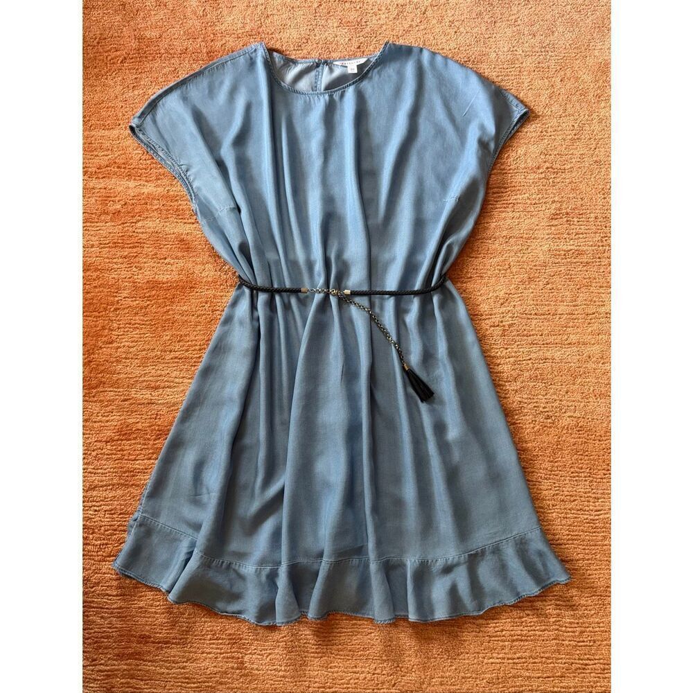 Popsugar Blue Lyocell Short Sleeve Ruffle Hem Dress 3X